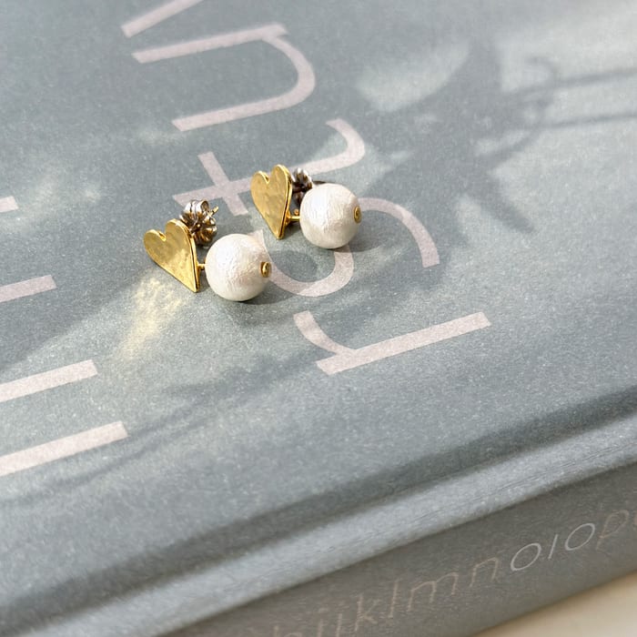 Heart Cotton Pearl ピアス・イヤリング